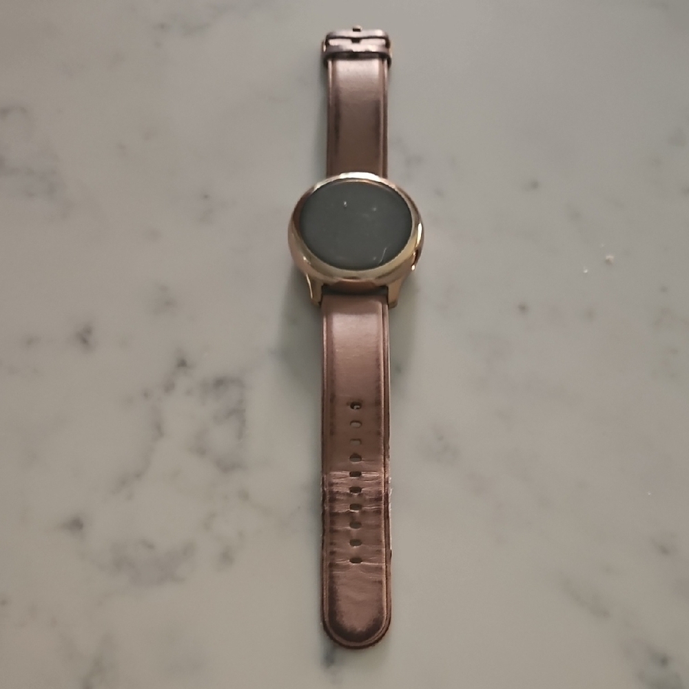 Gold and Brown Smartwatch with Circular Display